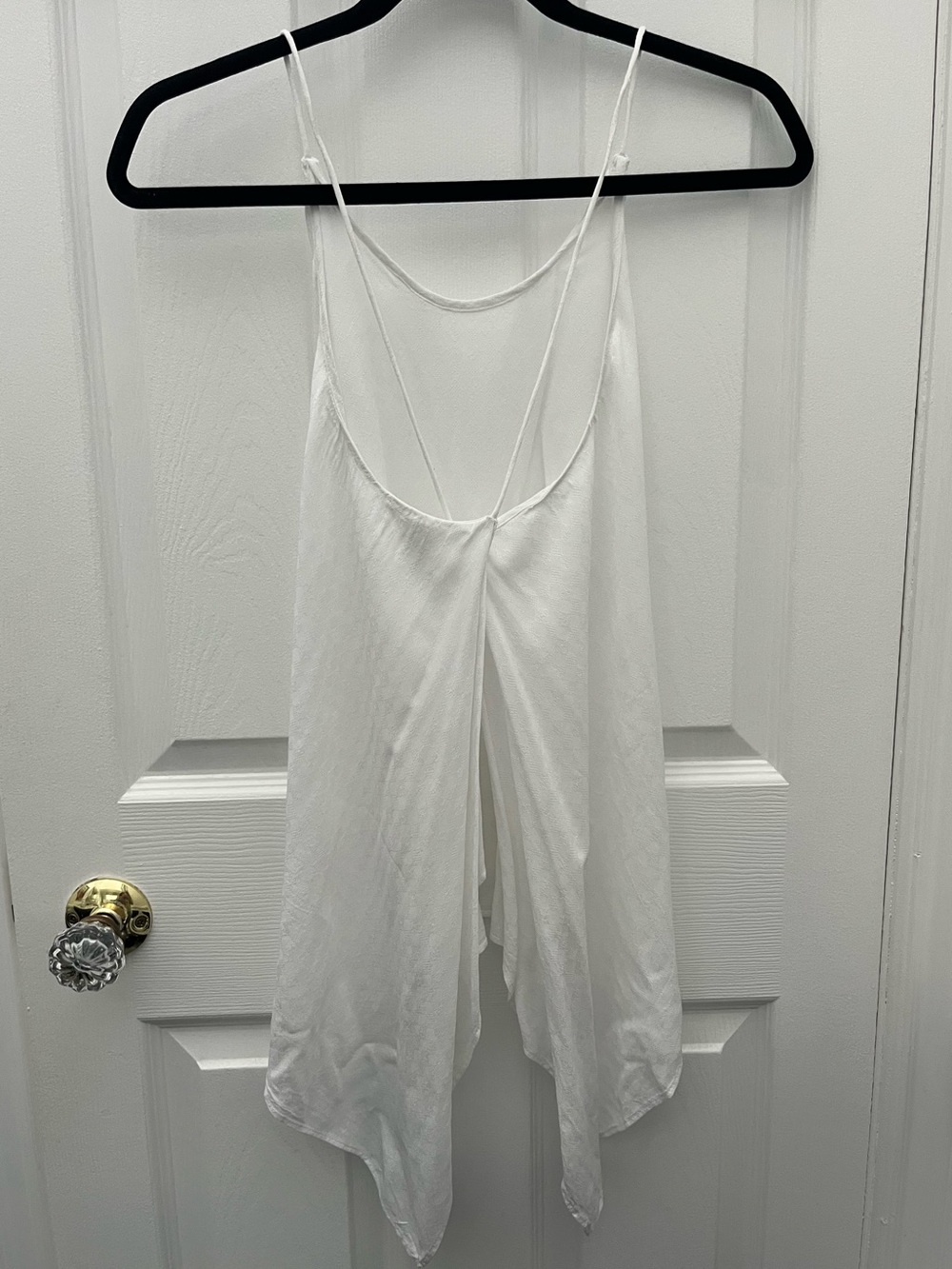 Olivaceous White Open Back Rayon Top